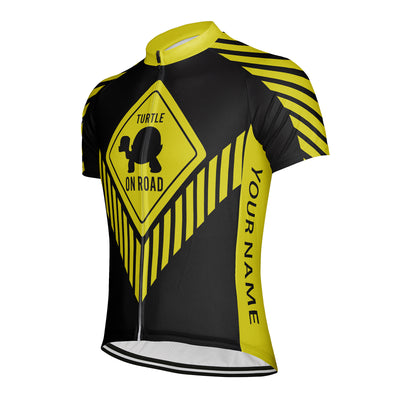 Customized Turtle On Road Men's Cycling Jersey Short Sleeve