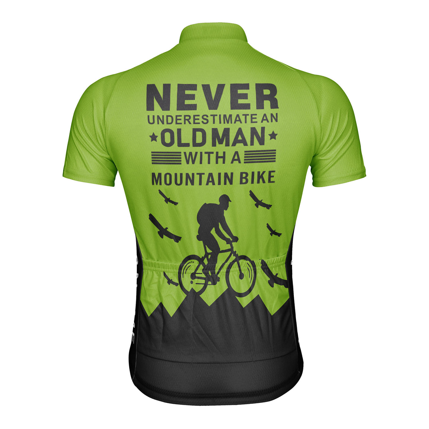 Customized Old Man with A Mountain Bike Men's Cycling Jersey Short Sleeve