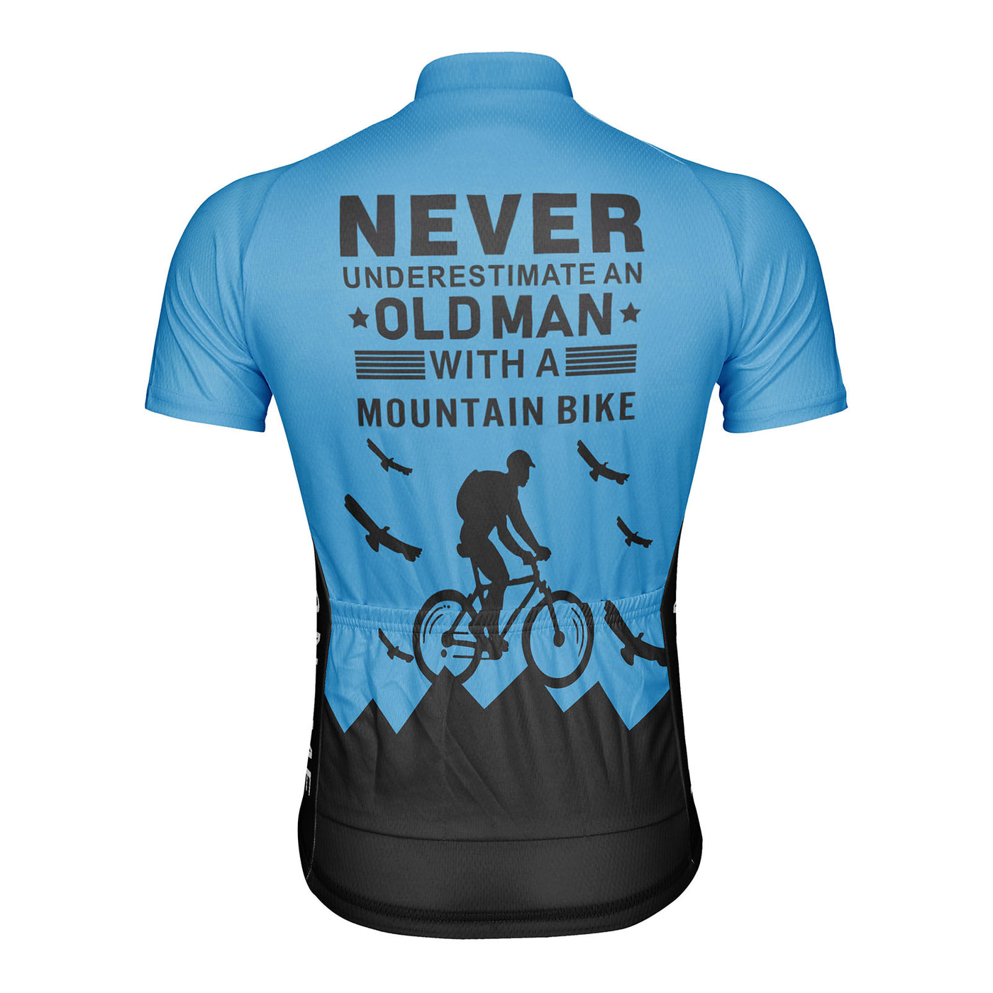 Customized Old Man with A Mountain Bike Men's Cycling Jersey Short Sleeve