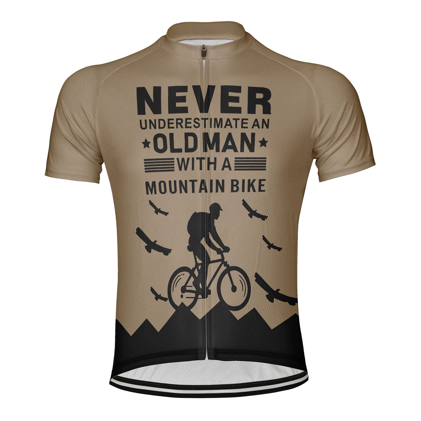 Customized Old Man with A Mountain Bike Men's Cycling Jersey Short Sleeve