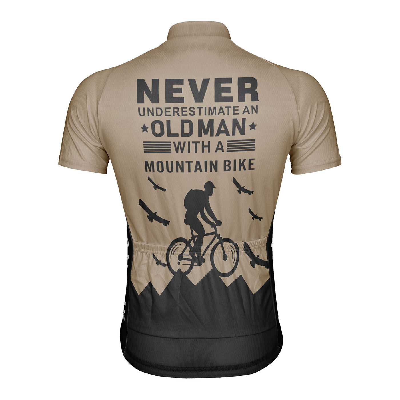 Customized Old Man with A Mountain Bike Men's Cycling Jersey Short Sleeve