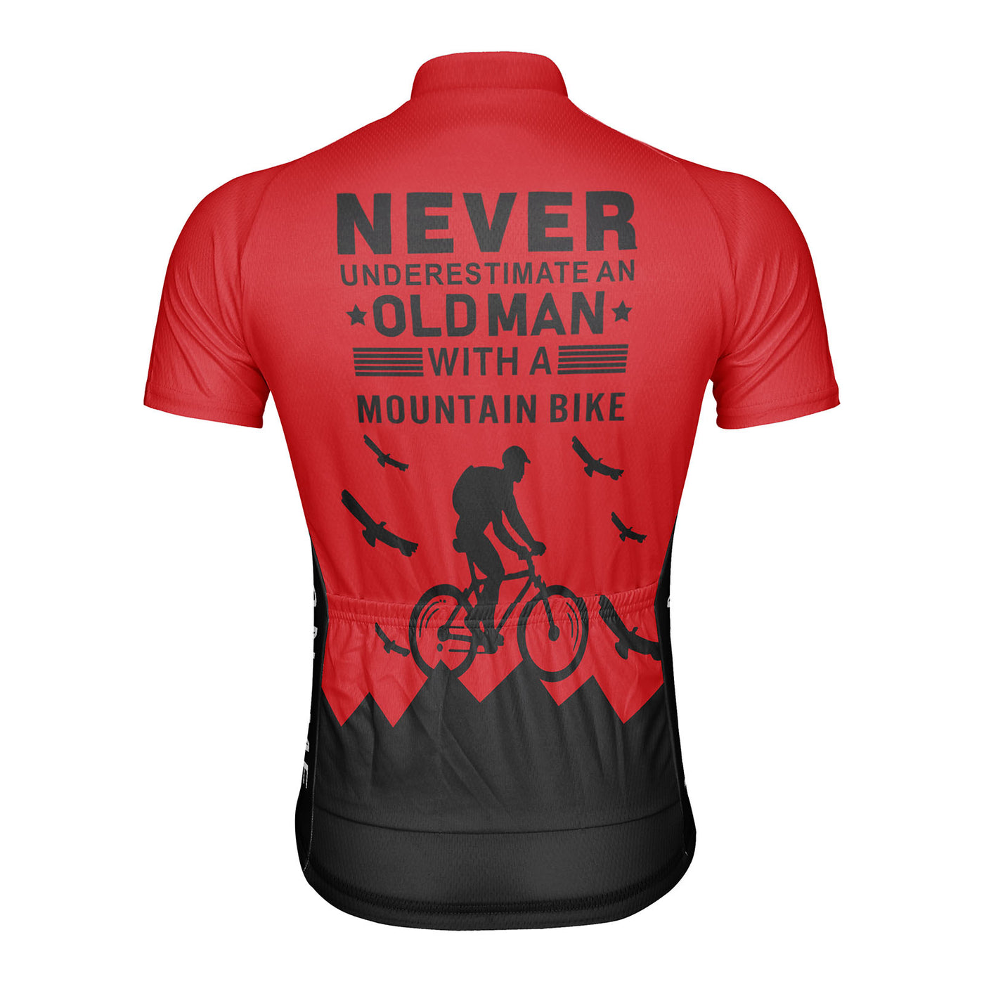 Customized Old Man with A Mountain Bike Men's Cycling Jersey Short Sleeve