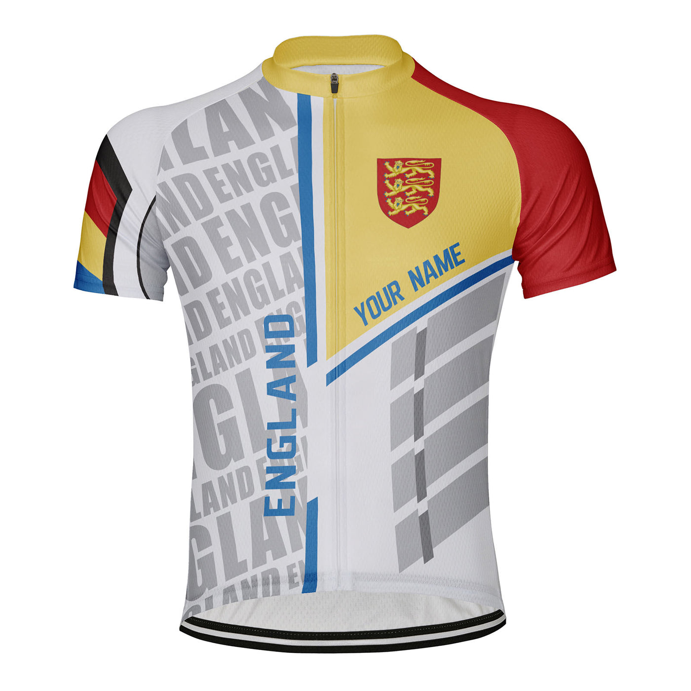 Customized England Men's Cycling Jersey Short Sleeve