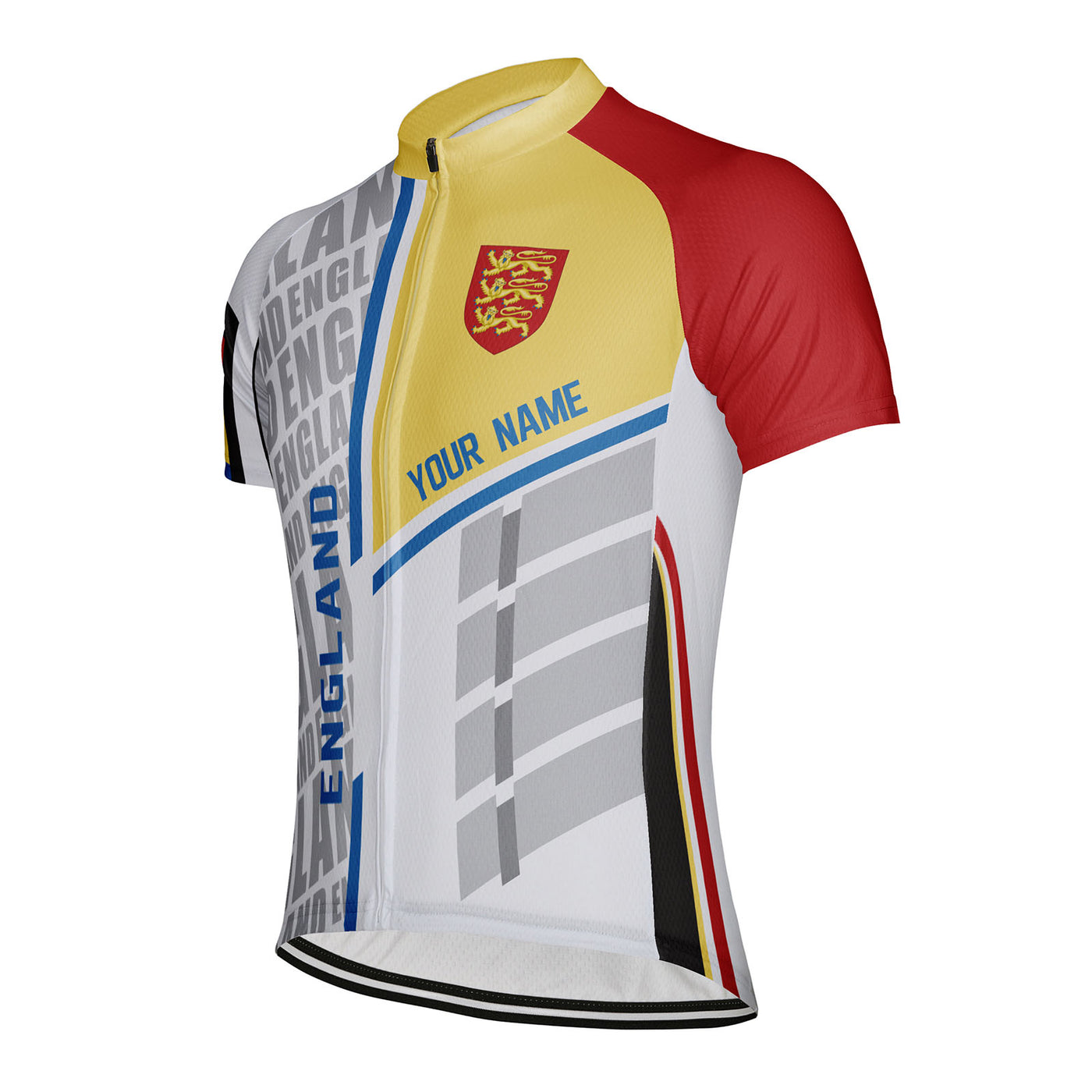 Customized England Men's Cycling Jersey Short Sleeve