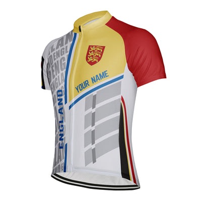 Customized England Men's Cycling Jersey Short Sleeve