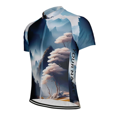 Customized Landscape Painting Men's Cycling Jersey Short Sleeve