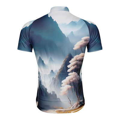 Customized Landscape Painting Men's Cycling Jersey Short Sleeve