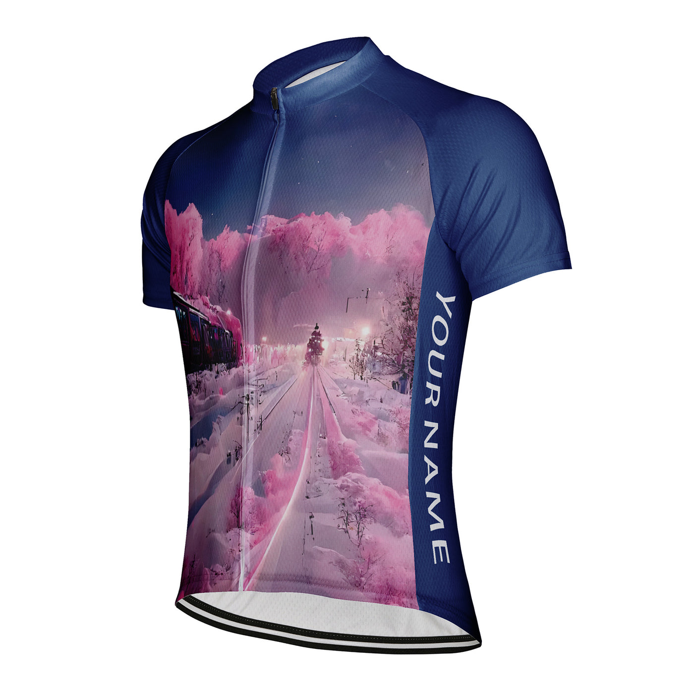 Customized Pink train Men's Cycling Jersey Short Sleeve