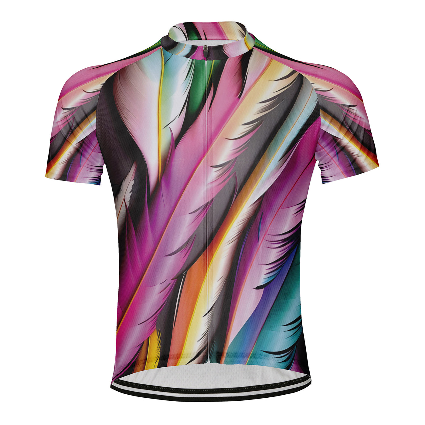 Customized Colorful Feathers Men's Cycling Jersey Short Sleeve