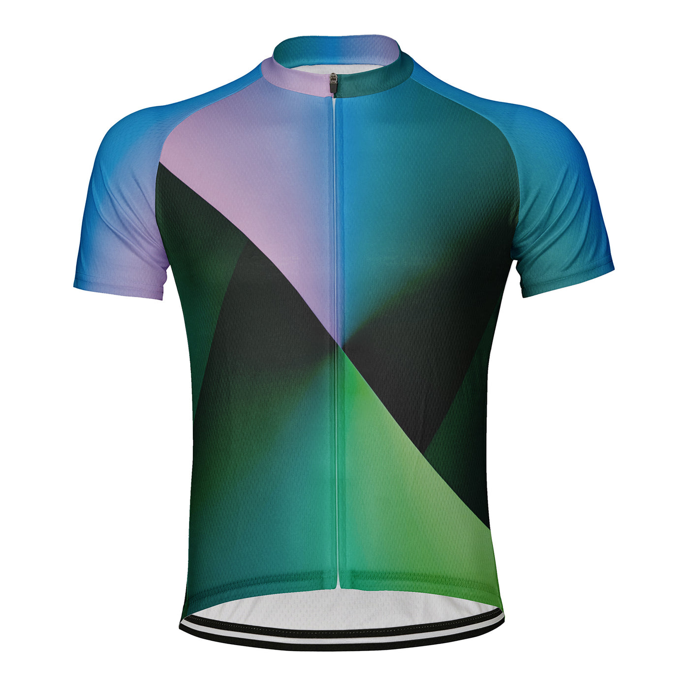 Customized Gradient Green Men's Cycling Jersey Short Sleeve