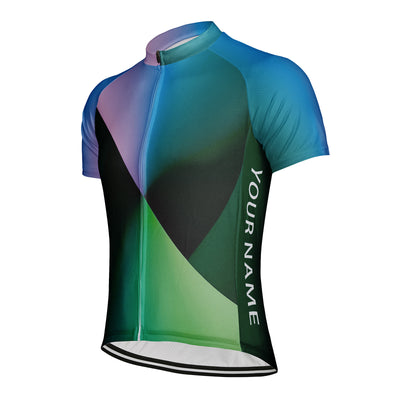 Customized Gradient Green Men's Cycling Jersey Short Sleeve