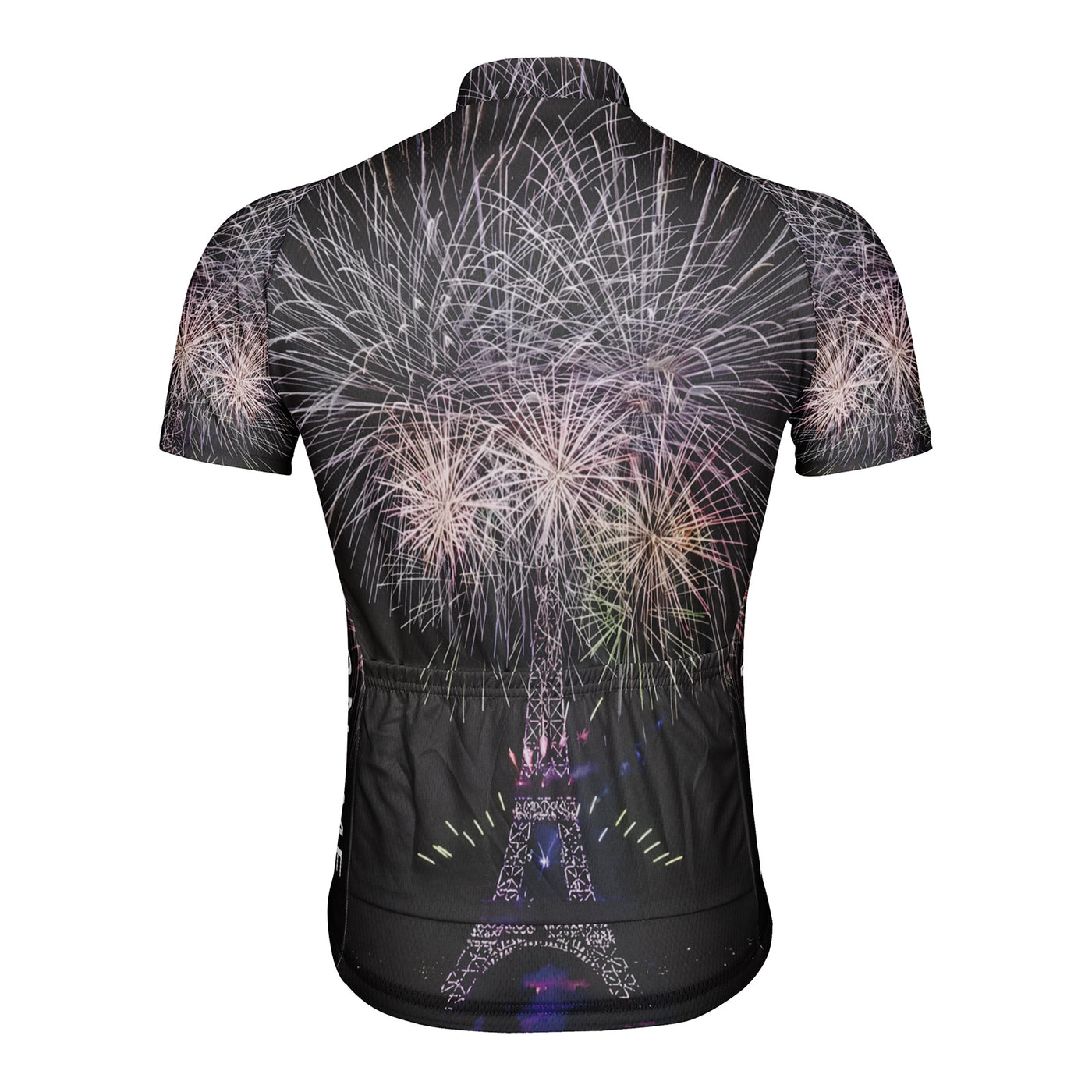 Customized Eiffel Tower Fireworks Show Men's Cycling Jersey Short Sleeve