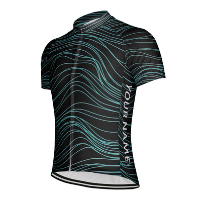 Customized Abstract Wave Men's Cycling Jersey Short Sleeve