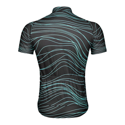 Customized Abstract Wave Men's Cycling Jersey Short Sleeve