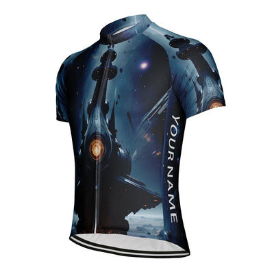 Customized Spaceship Men's Cycling Jersey Short Sleeve