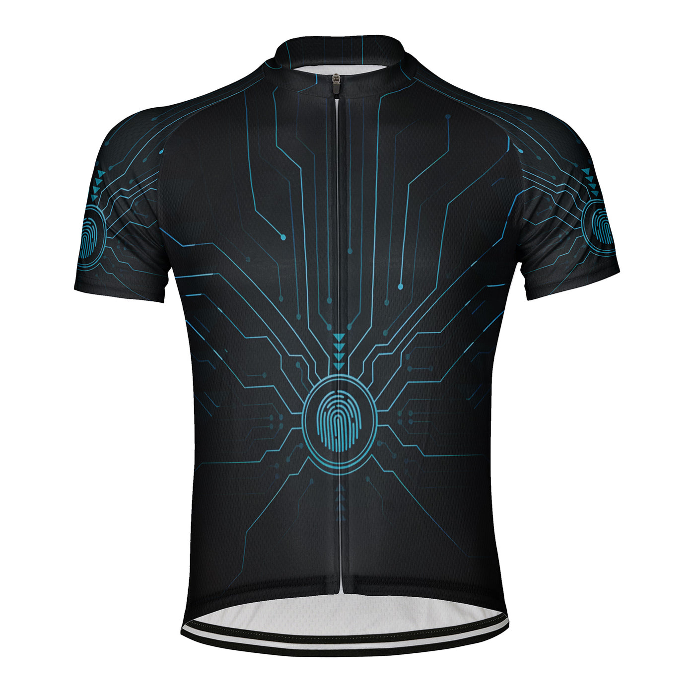 Customized Fingerprint Electrogram Men's Cycling Jersey Short Sleeve