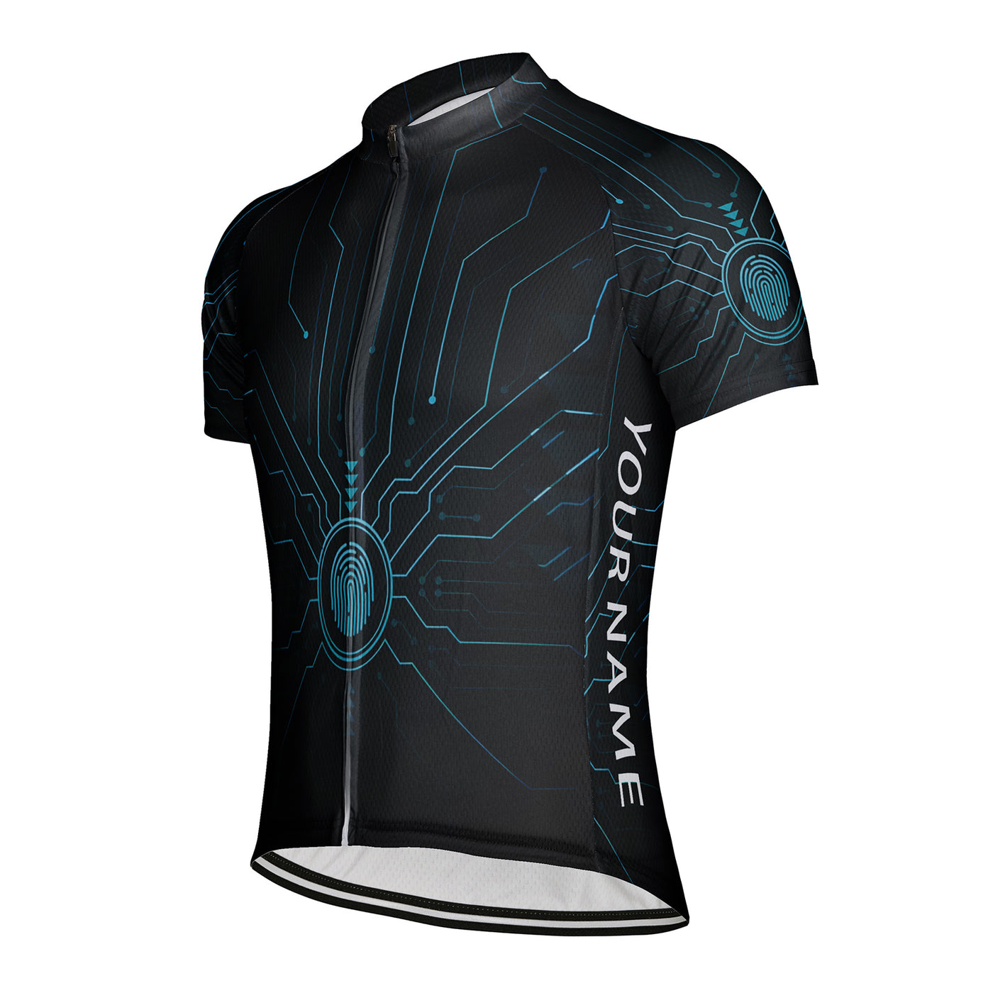Customized Fingerprint Electrogram Men's Cycling Jersey Short Sleeve