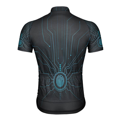 Customized Fingerprint Electrogram Men's Cycling Jersey Short Sleeve
