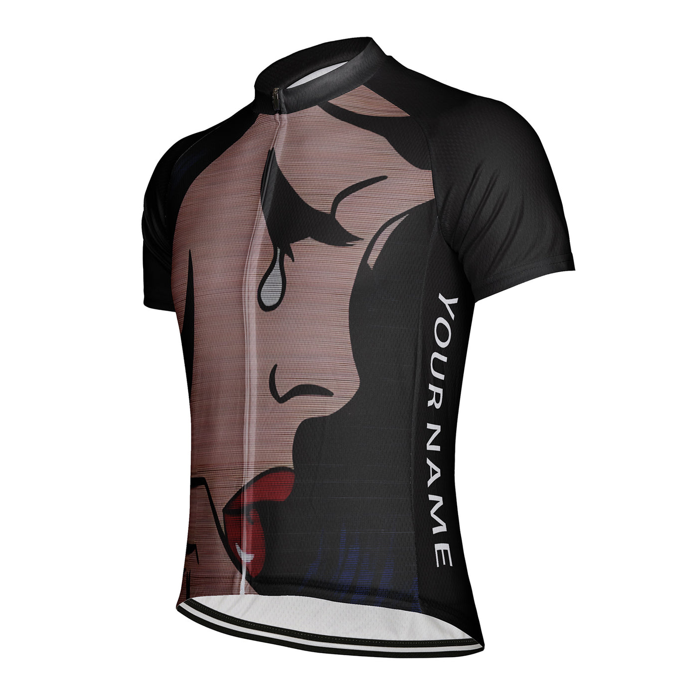 Customized Beautiful Women Shed Tears Men's Cycling Jersey Short Sleeve