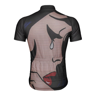 Customized Beautiful Women Shed Tears Men's Cycling Jersey Short Sleeve