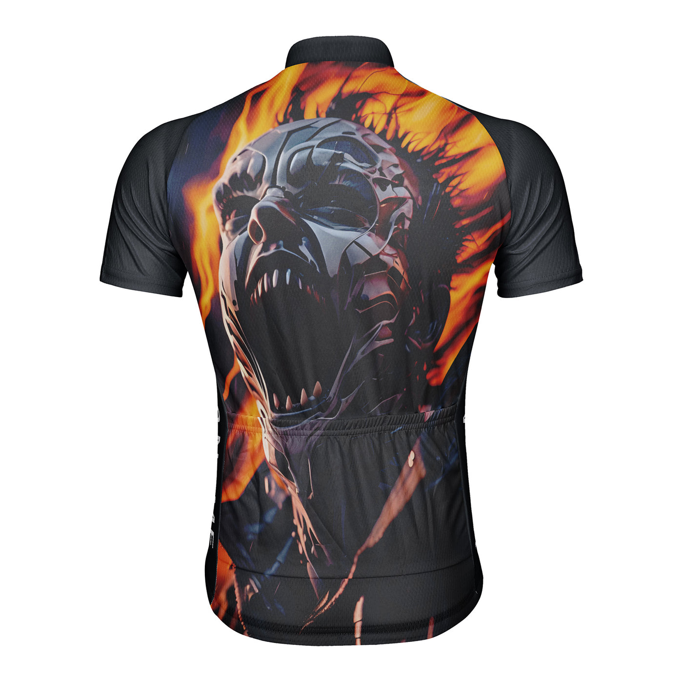 Customized Flame Skull Men's Cycling Jersey Short Sleeve