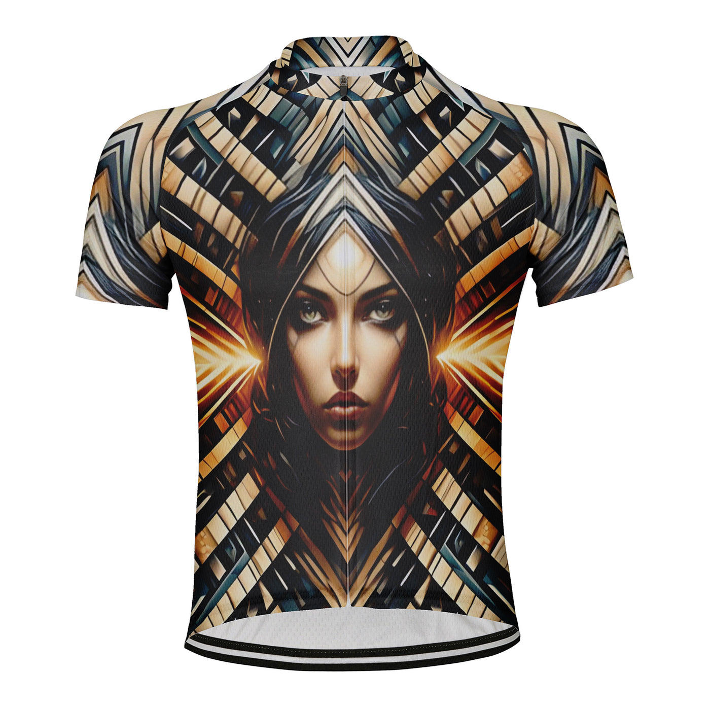 Customized Mysterious Woman Men's Cycling Jersey Short Sleeve