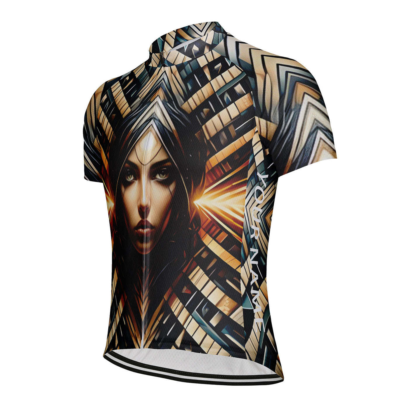 Customized Mysterious Woman Men's Cycling Jersey Short Sleeve