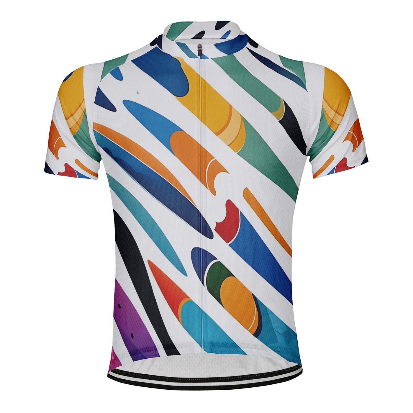 Customized Colorful Paper Art Rocket Men's Cycling Jersey Short Sleeve