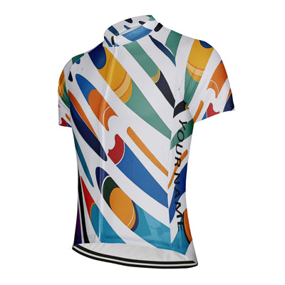Customized Colorful Paper Art Rocket Men's Cycling Jersey Short Sleeve