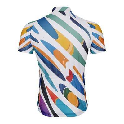 Customized Colorful Paper Art Rocket Men's Cycling Jersey Short Sleeve