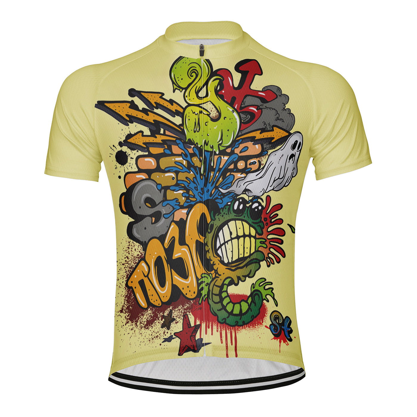 Customized Graffiti Carnival Men's Cycling Jersey Short Sleeve