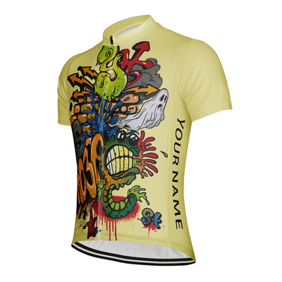 Customized Graffiti Carnival Men's Cycling Jersey Short Sleeve