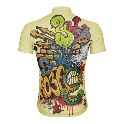 Customized Graffiti Carnival Men's Cycling Jersey Short Sleeve