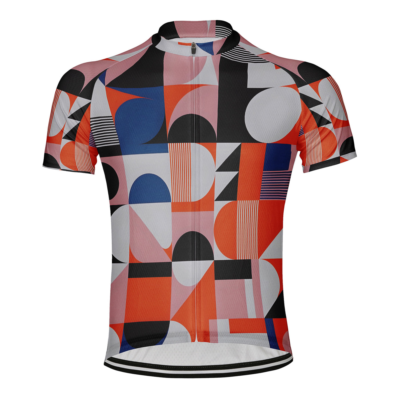 Customized Color Collision Geometric Rhythm Men's Cycling Jersey Short Sleeve