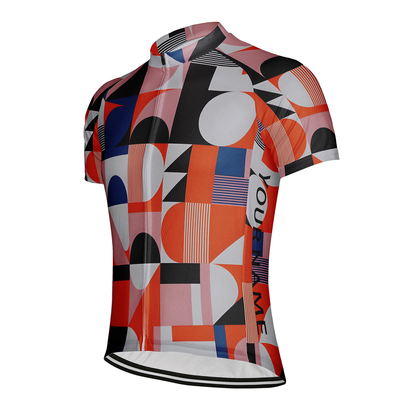 Customized Color Collision Geometric Rhythm Men's Cycling Jersey Short Sleeve
