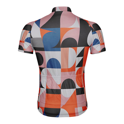 Customized Color Collision Geometric Rhythm Men's Cycling Jersey Short Sleeve