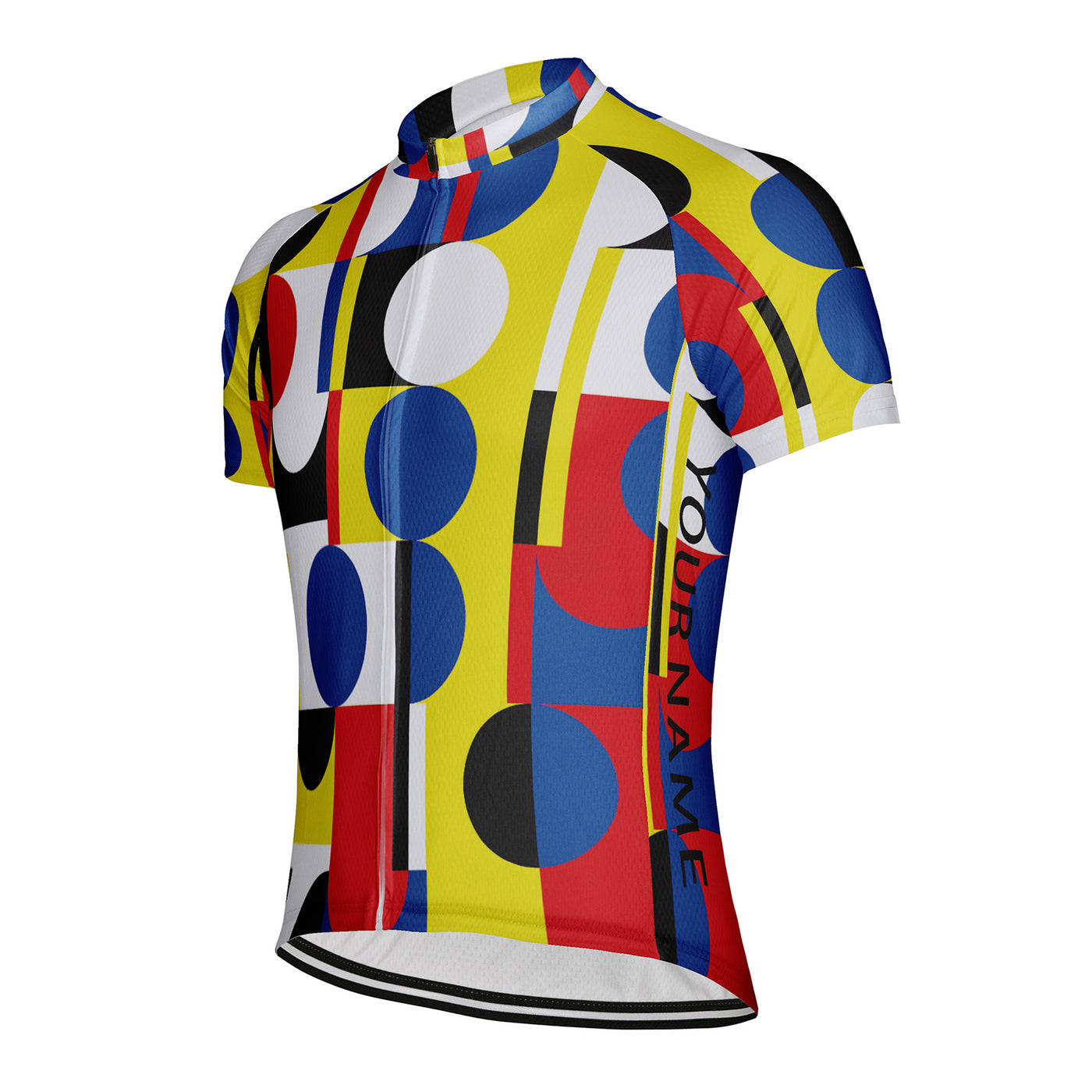 Customized Color Collision Geometric Rhythm Men's Cycling Jersey Short Sleeve