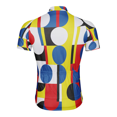 Customized Color Collision Geometric Rhythm Men's Cycling Jersey Short Sleeve