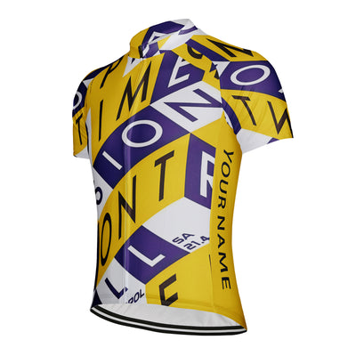 Customized Color Collision Geometric Rhythm Men's Cycling Jersey Short Sleeve