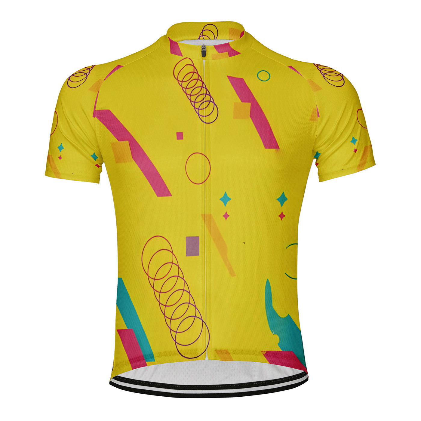 Customized Yellow Men's Cycling Jersey Short Sleeve