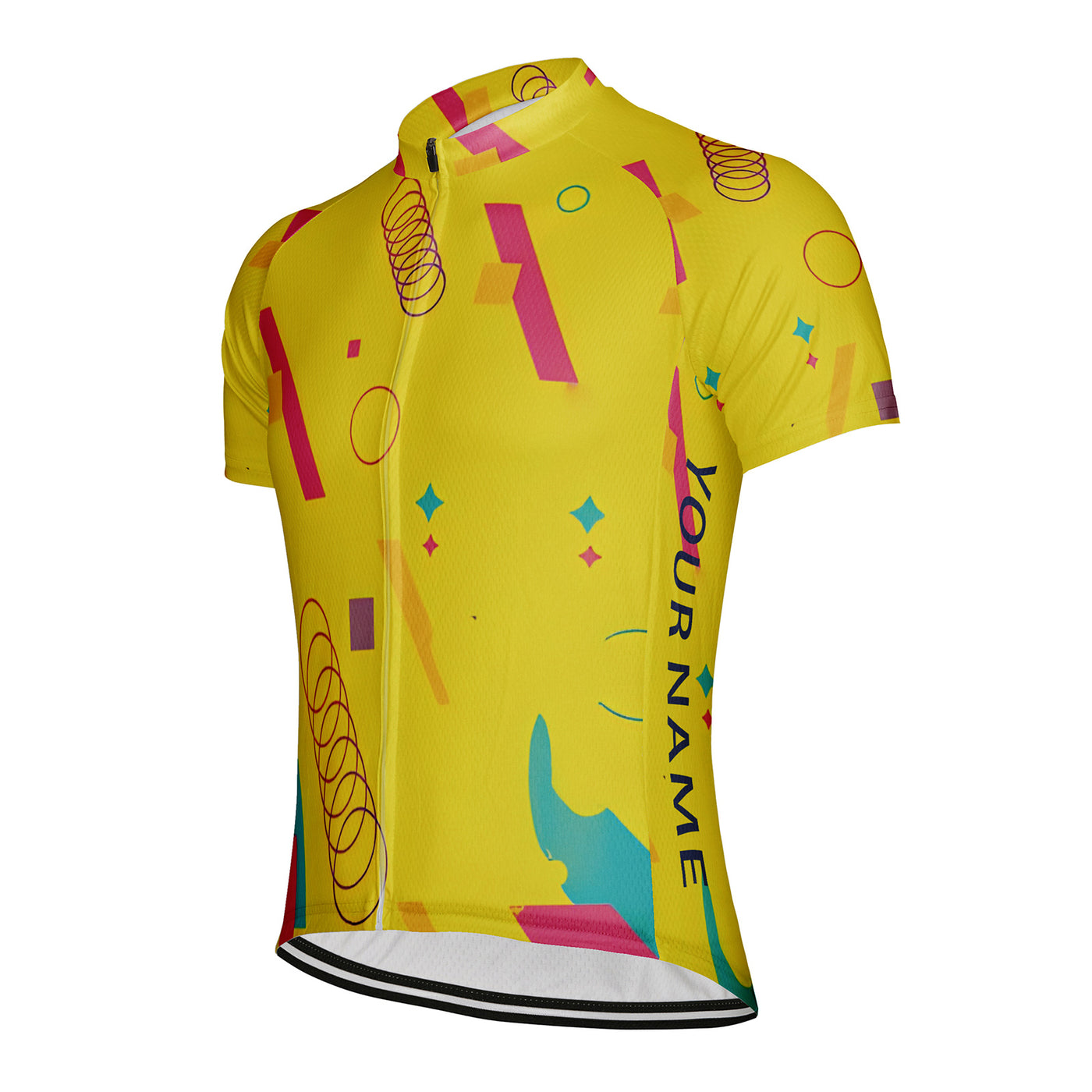 Customized Yellow Men's Cycling Jersey Short Sleeve