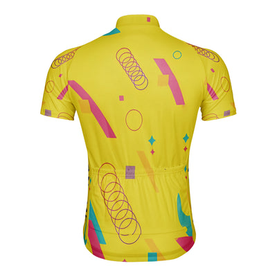 Customized Yellow Men's Cycling Jersey Short Sleeve