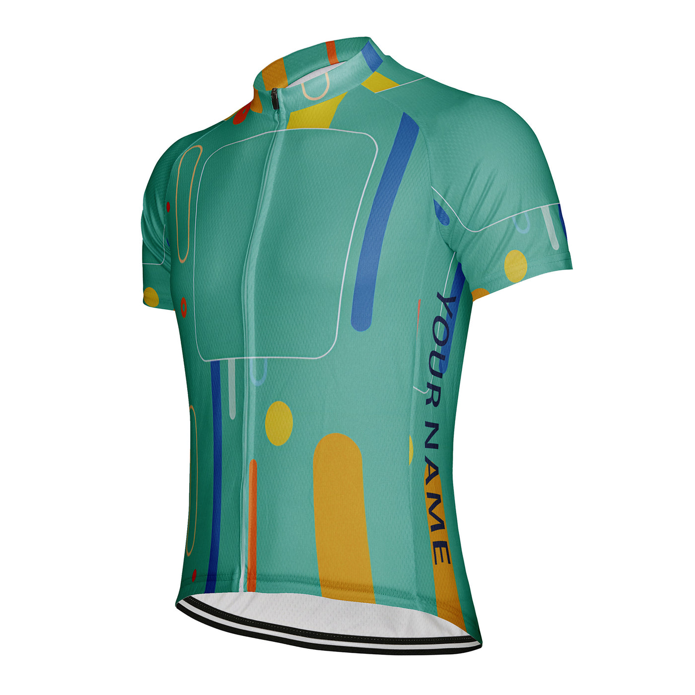 Customized Green Men's Cycling Jersey Short Sleeve