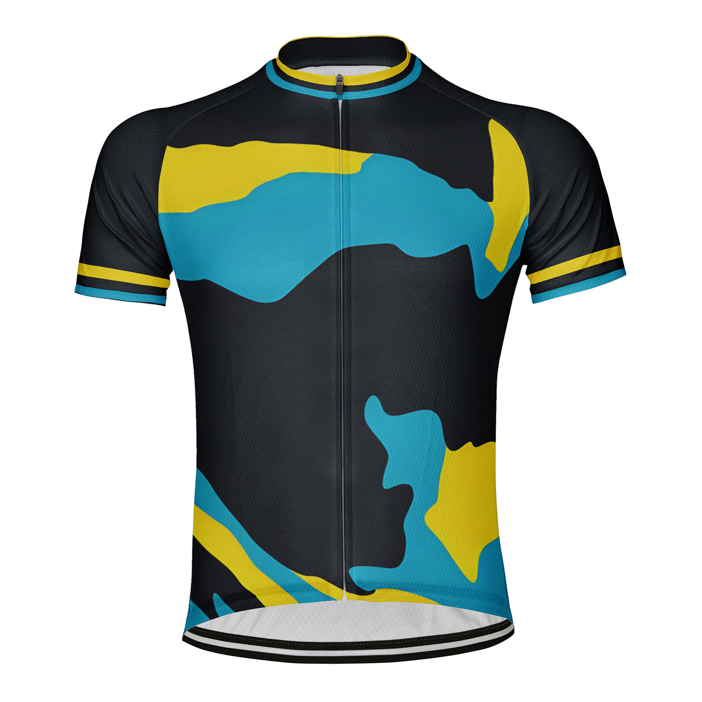 Customized Blue, Yellow Men's Cycling Jersey Short Sleeve