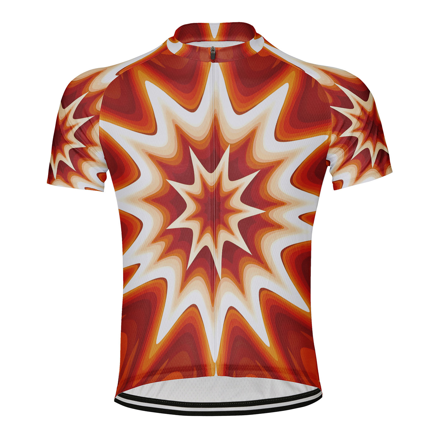 Customized White Explosion Ripple Men's Cycling Jersey Short Sleeve