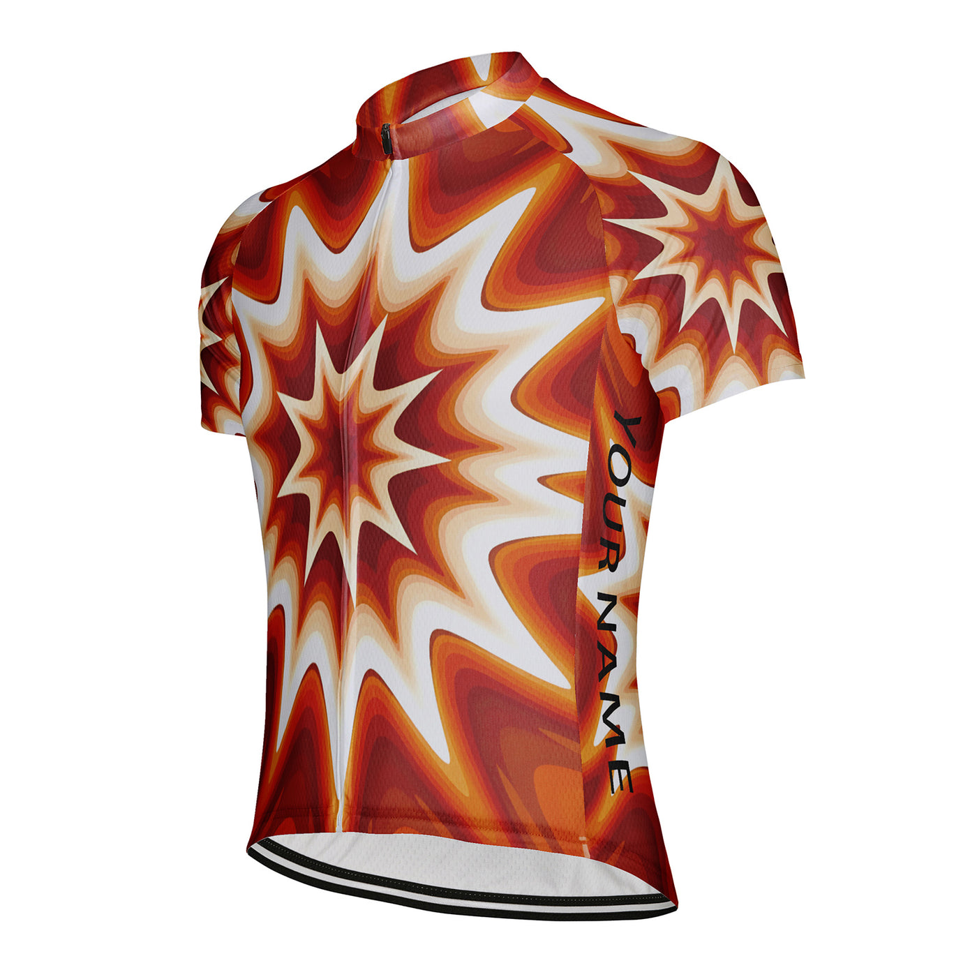 Customized White Explosion Ripple Men's Cycling Jersey Short Sleeve