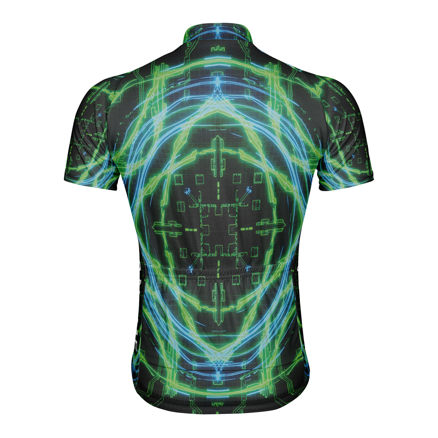 Customized Fluorescent Green Data Stream Men's Cycling Jersey Short Sleeve