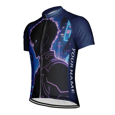 Customized Neon Glow Men's Cycling Jersey Short Sleeve