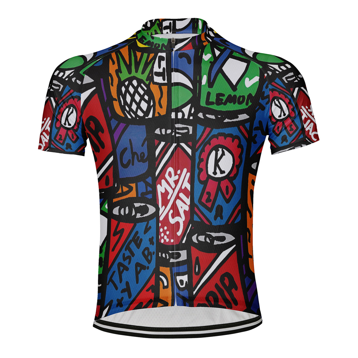 Customized Creative Easy Drag Cans Pattern Men's Cycling Jersey Short Sleeve