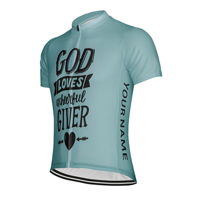 Customized God Loves Giver Men's Cycling Jersey Short Sleeve